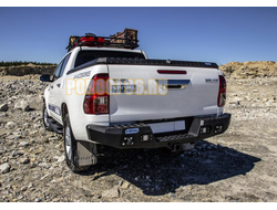 Бампер силовой задний алюминиевый (черный) Toyota Hilux Vigo