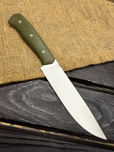 Кухонный нож Универсал сталь VG-10, рукоять G10, цвет "олива"