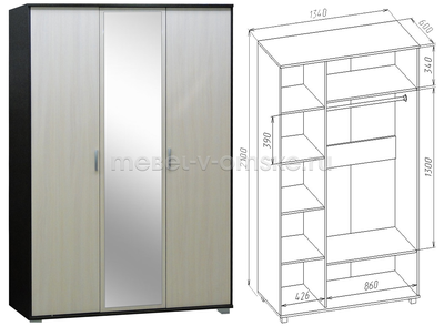 Шкаф Джон 3х дверный