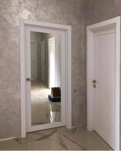 OPTIMA PORTE/ TURIN (ТУРИН) 501.2 БЕЛЫЙ СНЕЖНЫЙ/ ЗЕРКАЛО (С ДВУХ СТОРОН)