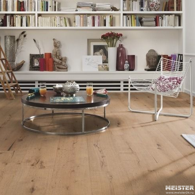 Паркетная доска Meister Дуб Рустик Кофе Латте 8414 HD400L