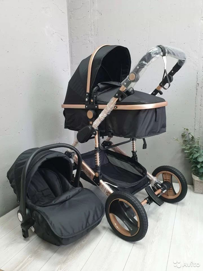 Детская коляска 3 в 1 Wisesonle Черный