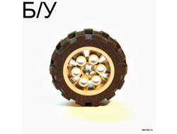 ! Б/У - Wheel 20 x 30 Balloon Medium, with Black Tire 20 x 30 Balloon Medium 6582 / 6581, Light Gray (6582c01) - Б/У