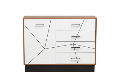 Спальня ГАММА - Комод 54.08 Таксония/Черный/Белый