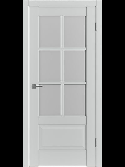 Дверь светло-серая Emalex ER2 Steel с матовым стеклом