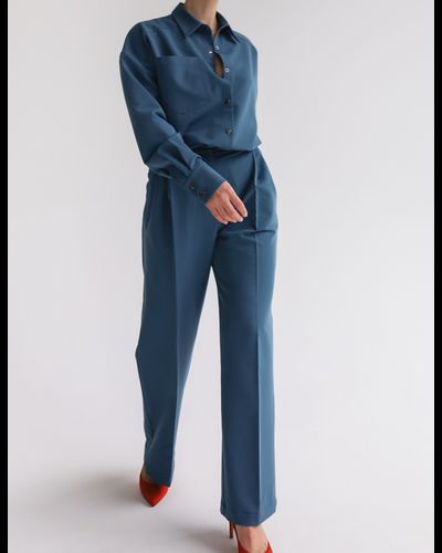 Прямые брюки поливикоза (индиго)