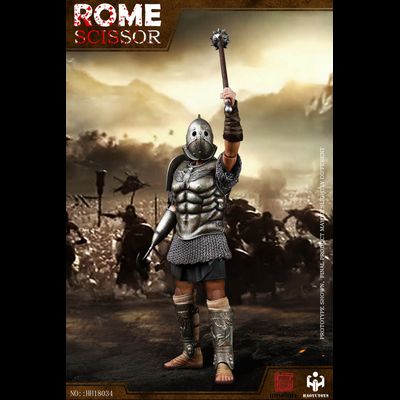 Римский гладиатор скисор (арбелас) в серебряной броне - Коллекционная ФИГУРКА 1/6 Imperial Army Hunting Ground Fighter SCISSOR Silver Edition (HH18034) - HHMODEL &amp; HAOYUTOYS