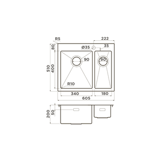 МОЙКА OMOIKIRI AKISAME 60-2