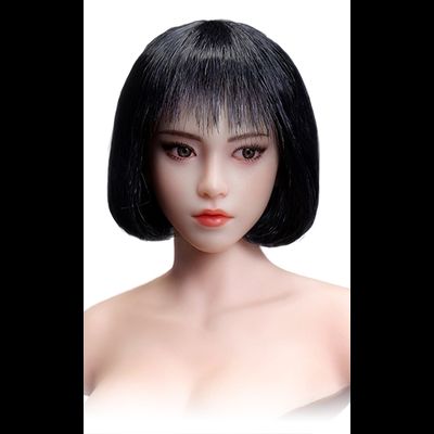 Женская голова (скульпт) с черным каре и подвижными глазами - 1/6 scale Asian female head sculpt with movable eyes Taozi (YMT114A) - YMTOYS