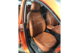 Volkswagen Taos I (2020+) (экокожа+алькантара,коричневый+коричневый)