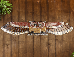 Модель № W177: настенное панно "Сова в полёте" из дерева албезии