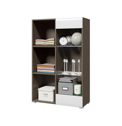 Ненси стеллаж Ясень шимо светлый/Капучино глянец