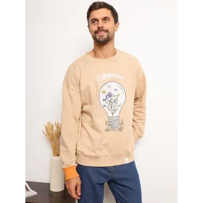 МУЖСКОЙ СВИТШОТ БЕЖЕВЫЙ "ПРОРАСТАЙ"