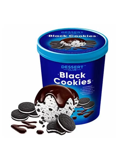 Мороженое Dessert Club Black Cookies ОРЕО с шок. печеньем 450гр