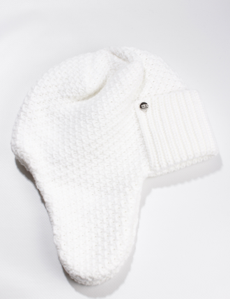 Шапка женская ушанка "Соты" 894-1 бирюзовая, хаки, т.бежевая, роза, белая, серая