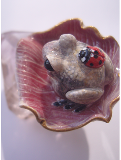 Кольцо с лягушкой "Принцесса Смеяна и божья коровка"