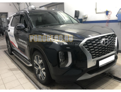 Пороги с накладным листом d53 для Hyundai Polisade (2021-...)