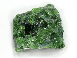 Хромдиопсид, необработанный "дикий" образец, Россия, Якутия (23*21*6 мм, 4,1 г) №28339