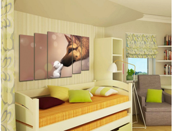 Модульная картина "Пушистая нежность"