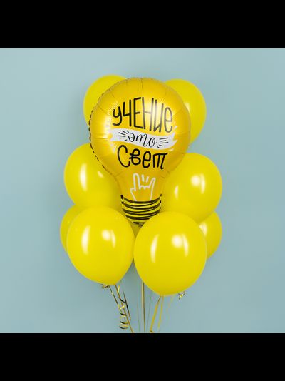 Шар 28"/71 см "Лампочка, Учение - Свет!"
