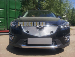 Защита радиатора Mazda CX-5 2012-2014 chrome с парктроником верх PREMIUM