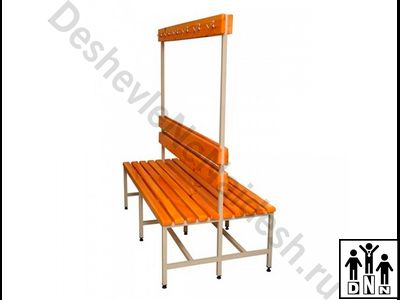 Скамейка с вешалкой для раздевалки 2м, двухсторонняя DNN