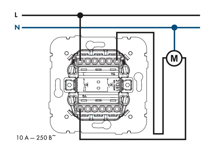 Схема подключения выключателя для жалюзи без фиксации