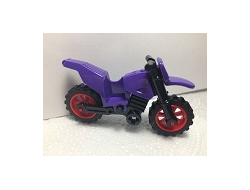 Motorcycle Dirt Bike with Black Chassis and Red Wheels, Dark Purple (50860c08)