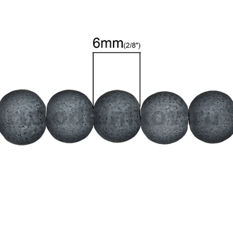бусина стеклянная круглая матированная 6 мм, цвет-темно-серый, 10 шт/уп