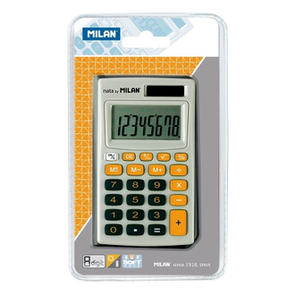 Настольный калькулятор Milan-150208OBL 8-разрядный (серо-оранжевый)