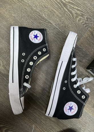 Кеды Converse All Star чернo-белые высокие женские