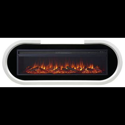 Линейный электрокамин Soho белый с черным с очагом Vision 60 LOG LED