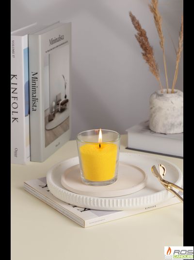 Насыпная свеча "Радость" 7*7 см, цвет "Жёлтый"