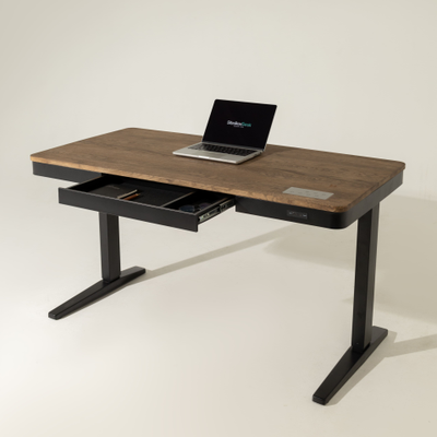 Умный стол 140×70 чёрный | массив дуба венге