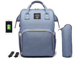 СУМКА-РЮКЗАК ДЛЯ МАМЫ LEQUEEN С USB (сиреневый)