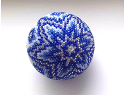 Ёлочный шар "Зимний" - 6см - Набор для вязания крючком с бисером от Ирины Рудевич