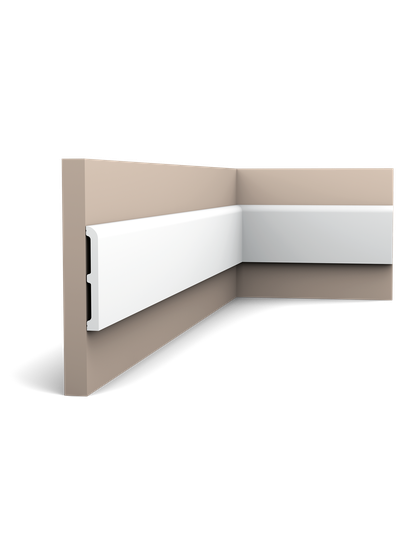 Плинтус ORAC Decor SX184, дюрополимерный, влагостойкий, ударопрочный, под покраску, длина 2 метра