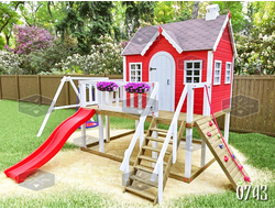 Детская площадка "Забава" (в комплекте: оргстекло, горка, скалодром, гнездо)
