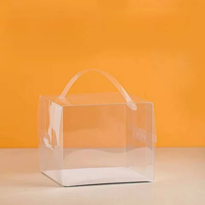 "Бенто-бокс" Коробка прозрачная для торта Бенто с руч. и подложкой, 13*13*11см