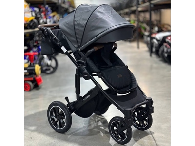 Детская коляска 3 в 1 Luxmom 808 Темно-серый Экокожа
