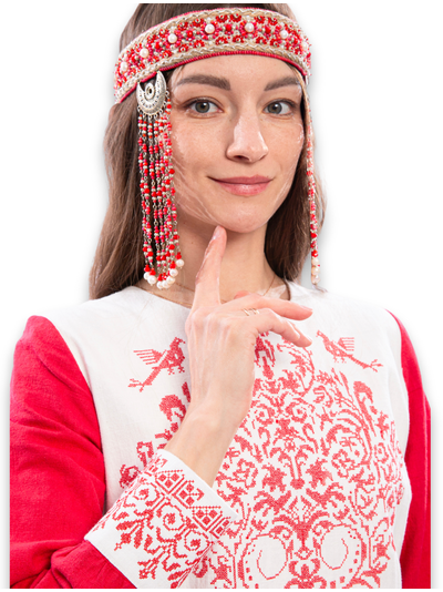 Платье Древо времени крапива красное