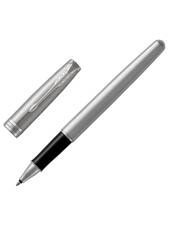 Ручка-роллер PARKER "Sonnet Core Stainless Steel CT", корпус серебристый, палладиевые детали, черная, 1931511