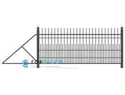 Установка откатные сварные ворота для забора SZ15-06 для дачи купить