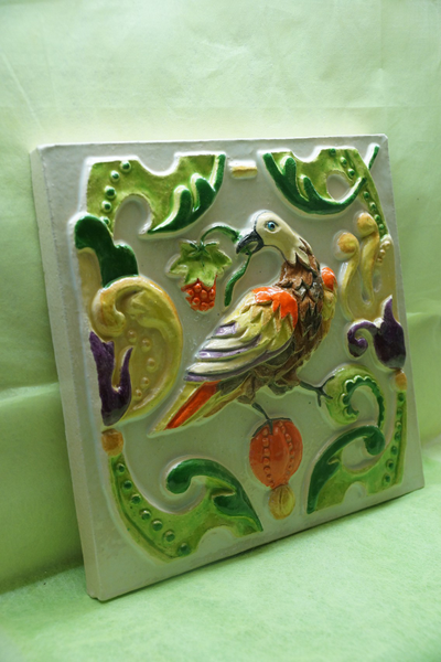 Соловей на празднике урожая (фасадный изразец)