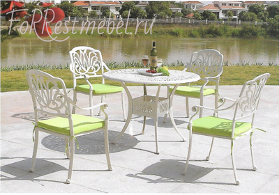 Литой садовый комплект PALERMO белый