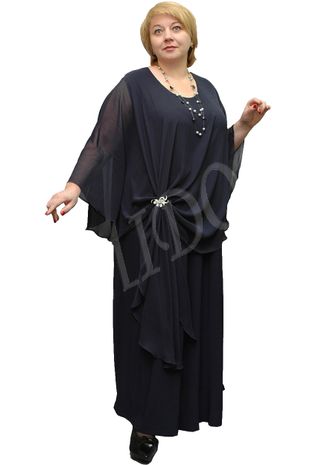Нарядное длинное платье Арт. 2220 (Цвет черный и еще 4 цвета) Размеры 58-84