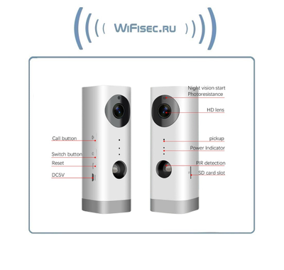 Комнатная беспроводная WiFi видеокамера на аккумуляторе с DVR, Full HD (до 35 дней) (ic See)