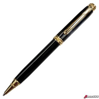 ТоварРучка подарочная шариковая GALANT «Black», корпус черный, золотистые детали, пишущий узел 0,7 мм, синяя. 140405