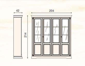 БИБЛИОТЕКА 4-Х ДВЕРНАЯ PALAZZO DUCALE 71CI04LB