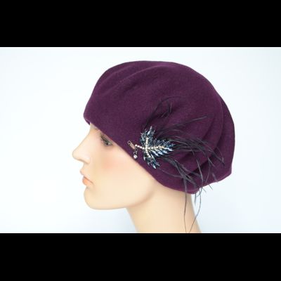 Vizio Италия 1011 BL берет фетр с перьями